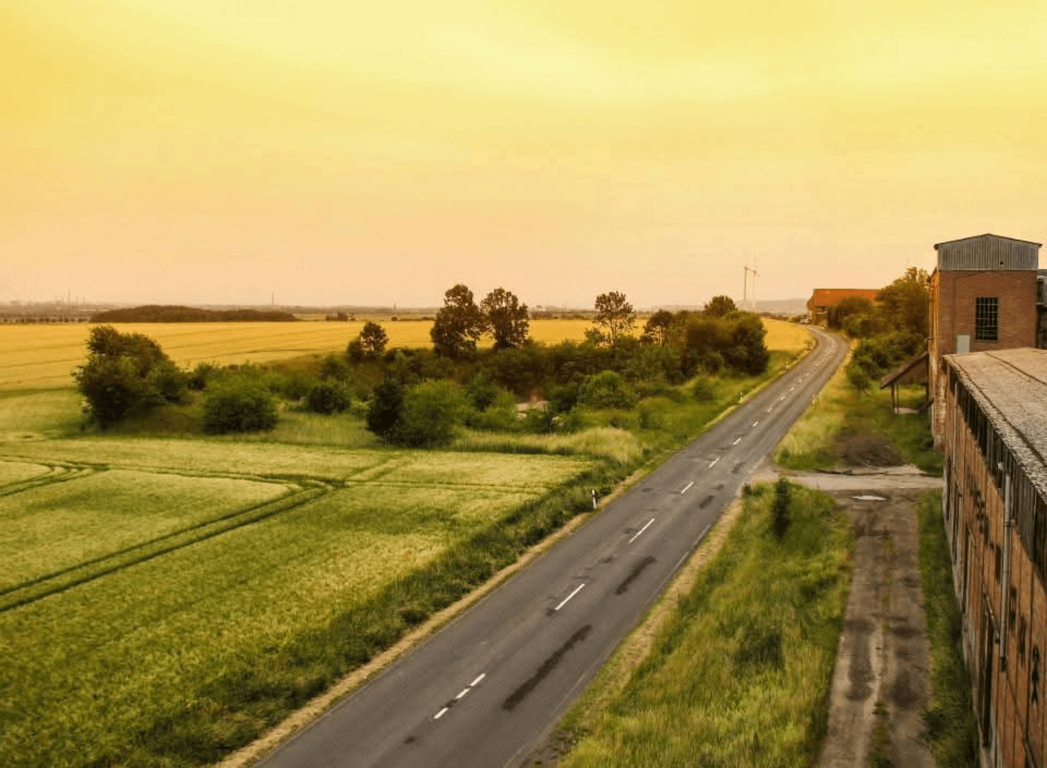 Blick auf die Landstraße